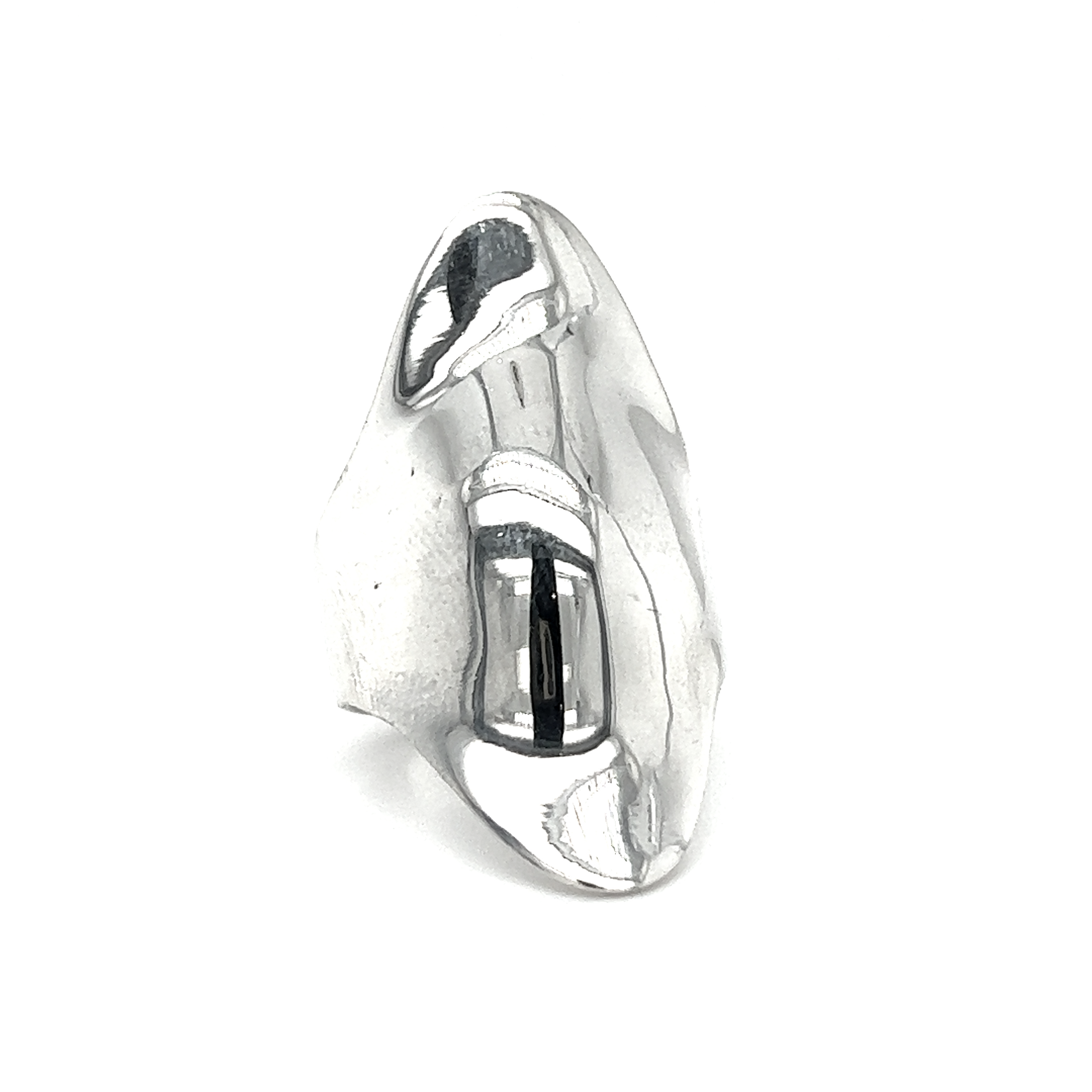 A Large Shield Ring with a curved shape, radiating boho allure.