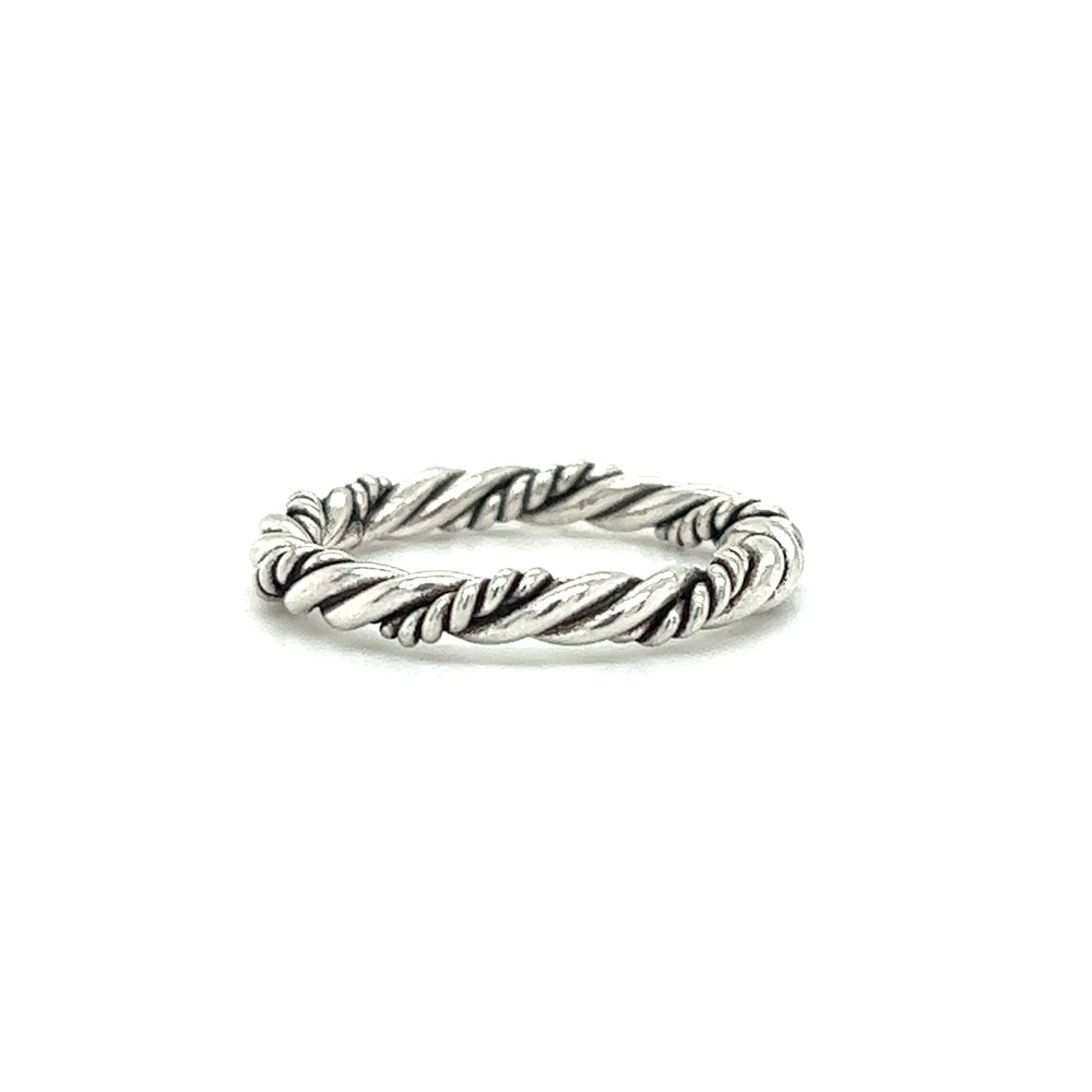 
                  
                    A Super Silver Double Strand Twisting Ring with an entwining braided design.
                  
                