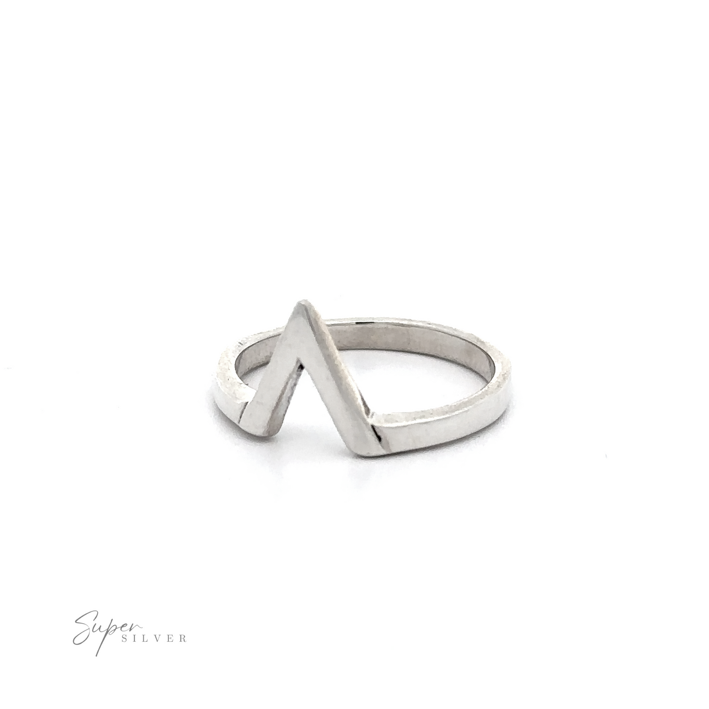 
                  
                    A sterling silver ring with a Simple "V" Shape Ring shape.
                  
                