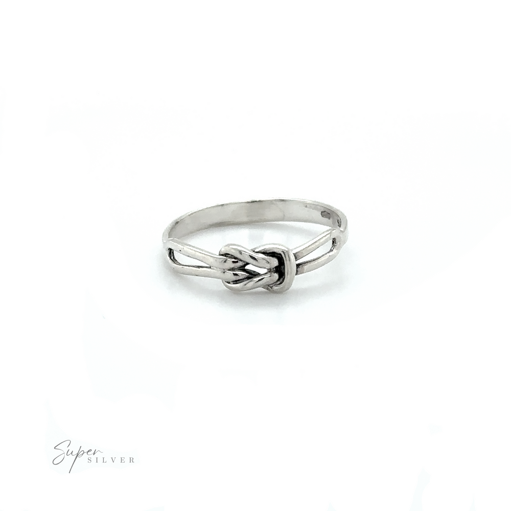 
                  
                    A minimalist Slender Square Knot Ring made of sterling silver.
                  
                