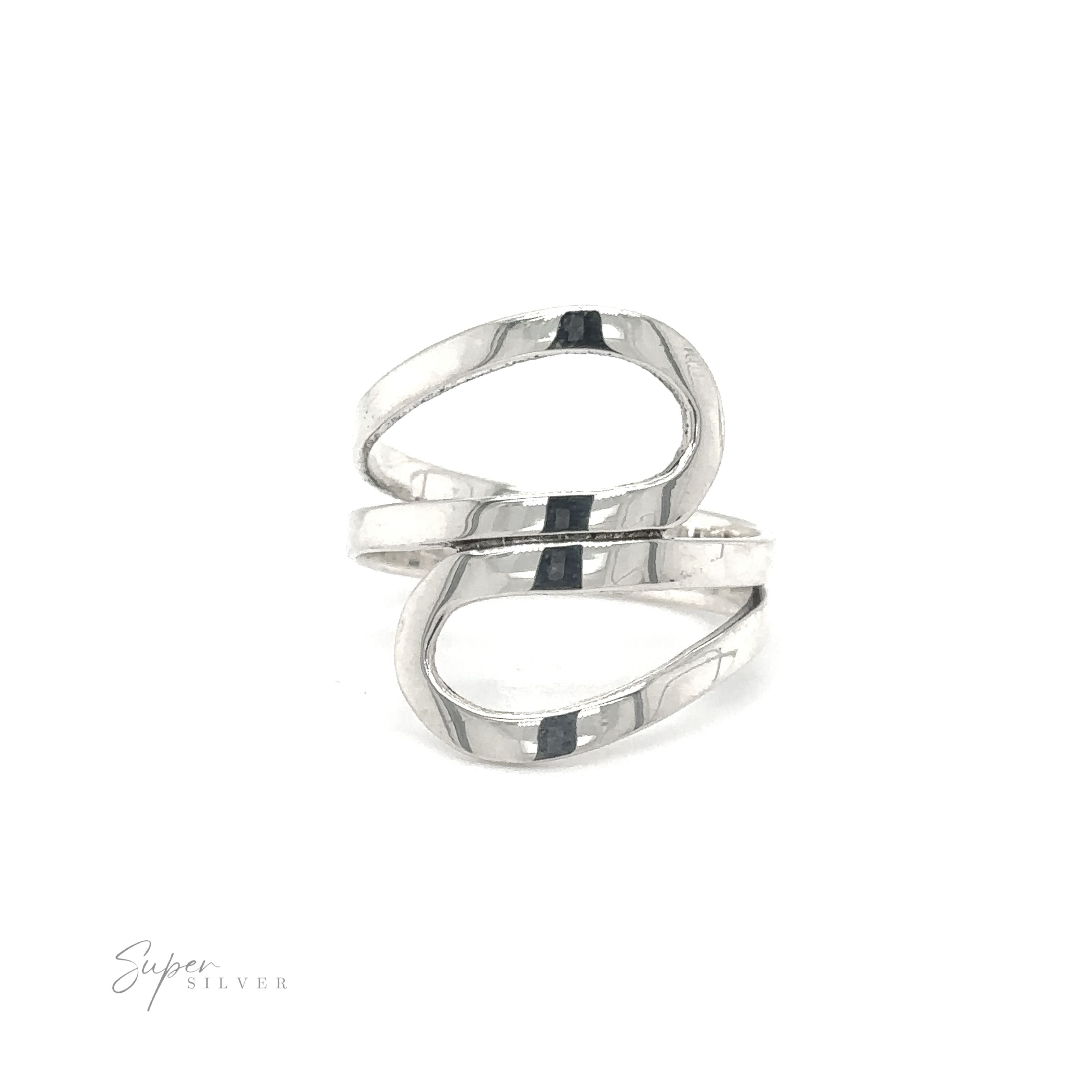 A versatile oblong-shaped Freestyle Loop Ring with a double-loop design.