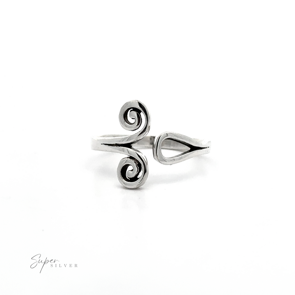 A contemporary chic adjustable ring with a spiral design.