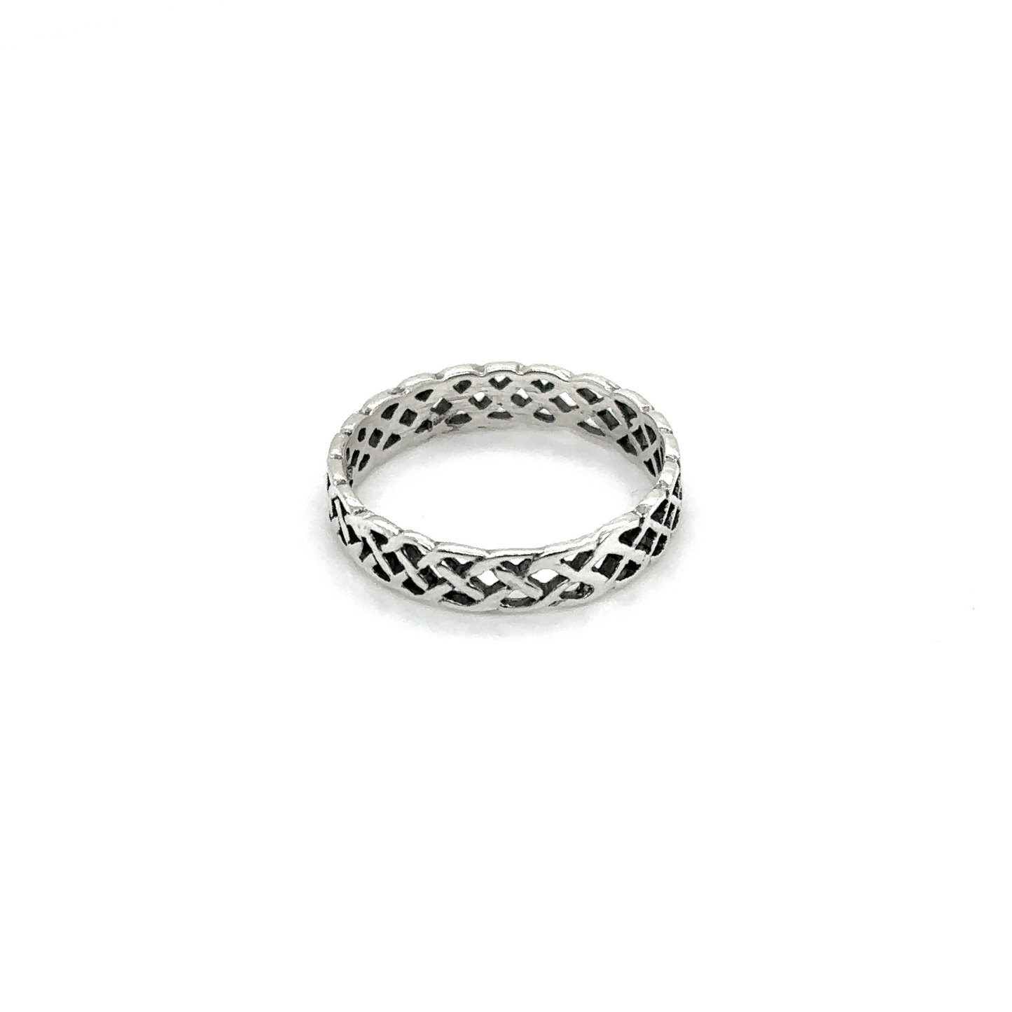 
                  
                    A 4mm Weave Band Ring with an intricate design.
                  
                