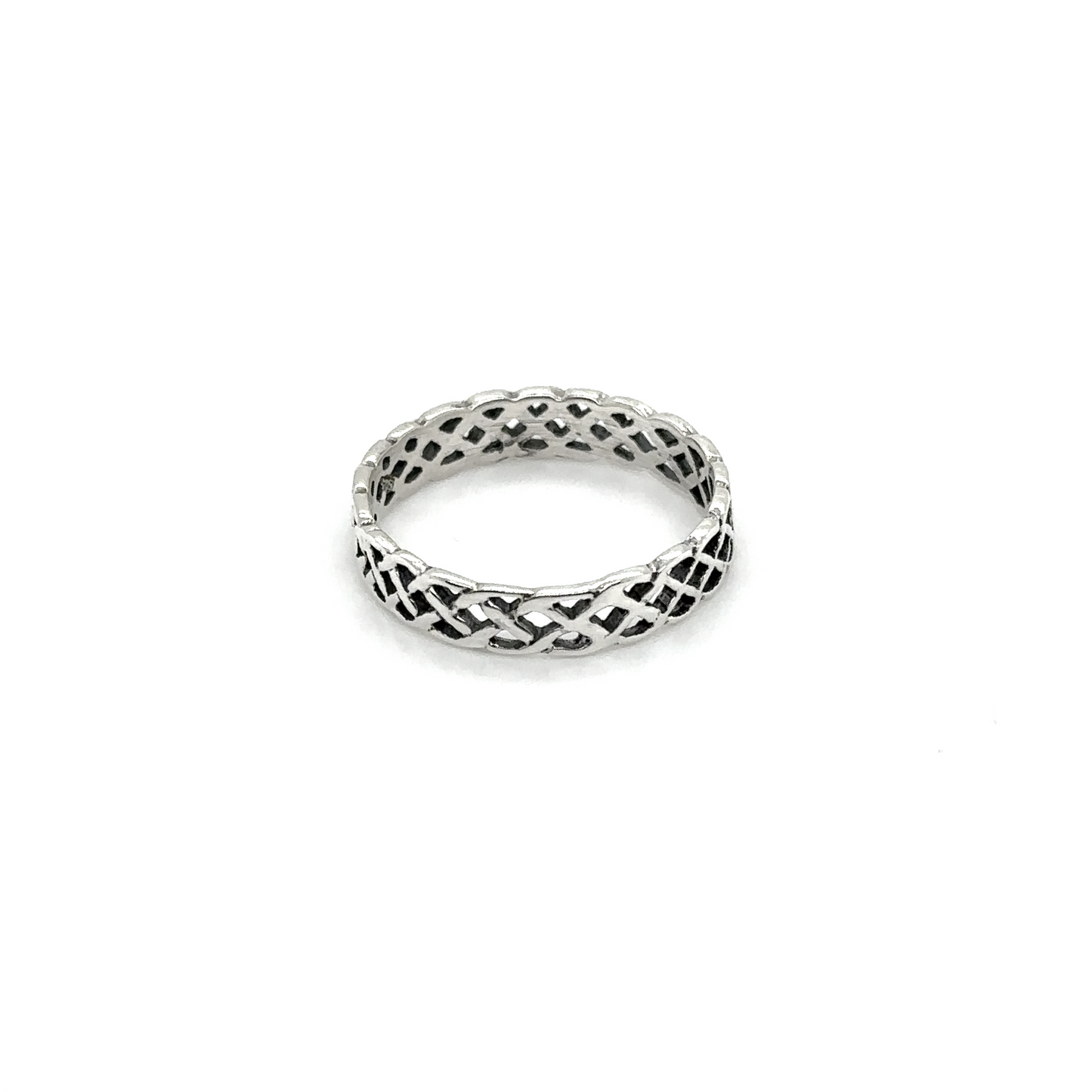
                  
                    A cultural 4mm Weave Band Ring with an intricate Celtic design.
                  
                