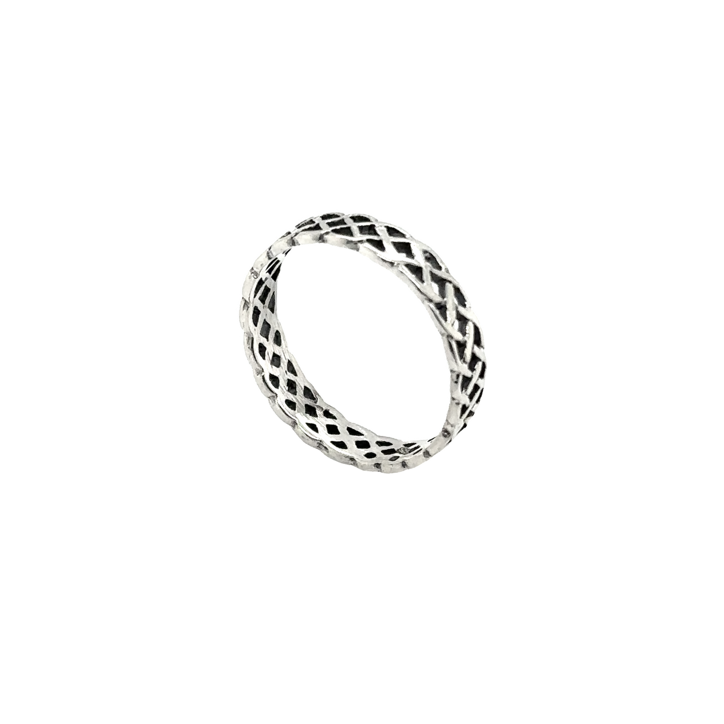 
                  
                    A cultural 4mm Weave Band Ring with an intricate Celtic design.
                  
                
