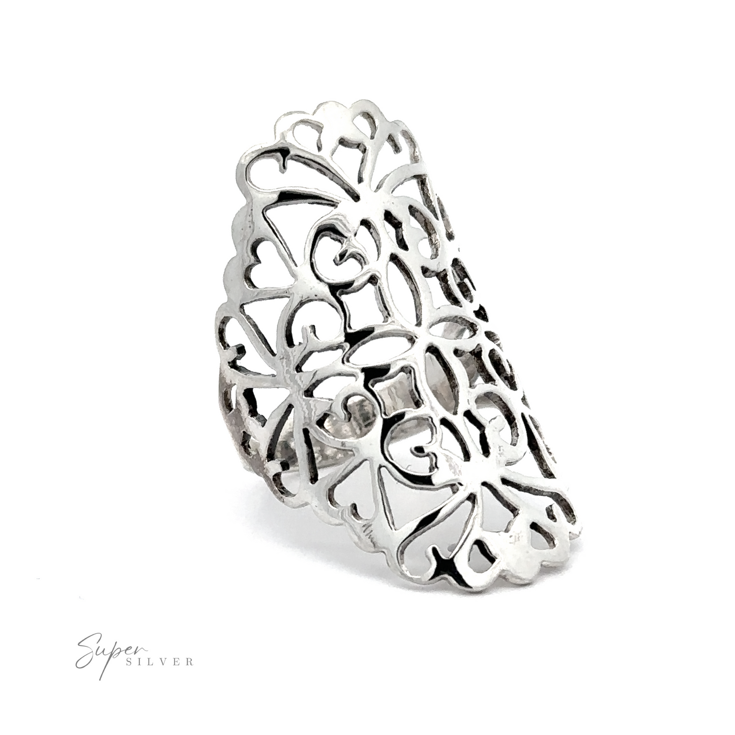 
                  
                    A vintage-inspired Filigree Shield Ring with an intricate design, perfect for a statement piece in your jewelry collection.
                  
                