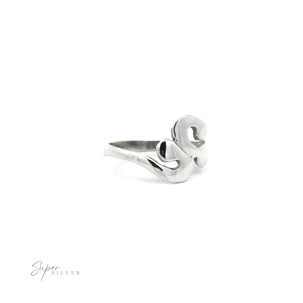 A uniquely designed [Wavy Swirl Ring] with a funky heart motif.