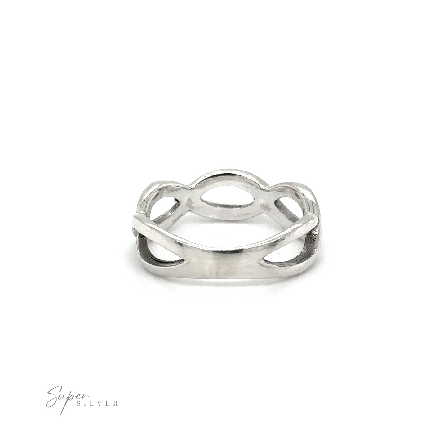 
                  
                    A timeless elegance Twisted Silver Band with an open design.
                  
                
