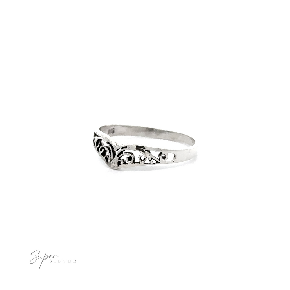 
                  
                    A chic Chevron Rings With Filigree Design with Victorian charm.
                  
                