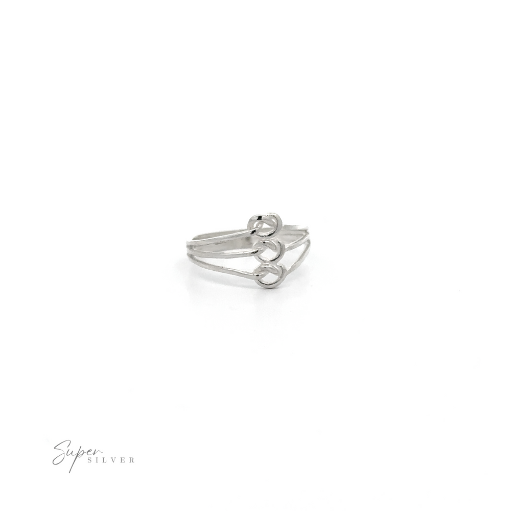 
                  
                    A Funky Silver Knotted Ring with three diamonds on it, featuring a whimsical and unparalleled design.
                  
                