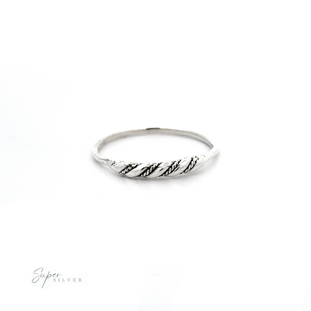 
                  
                    A Delicate Silver Lacy Twist Band with a twisted design.
                  
                