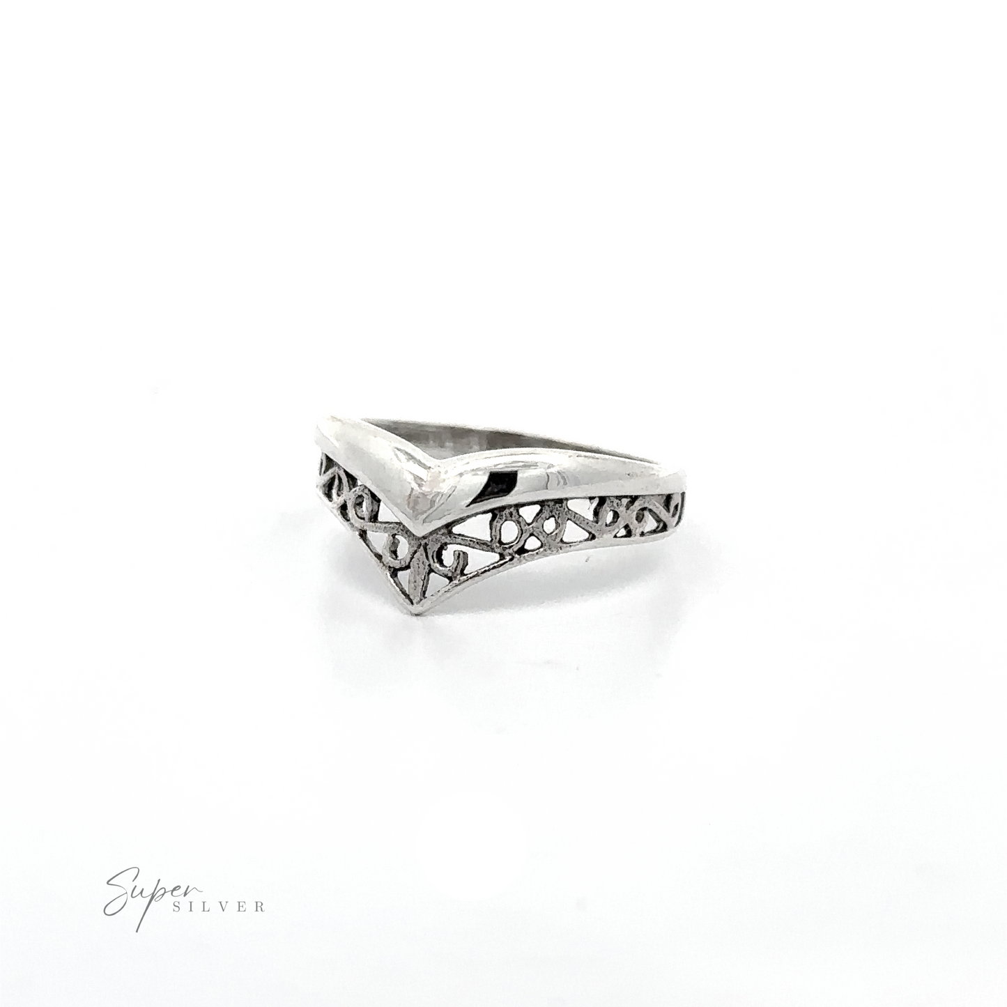 
                  
                    A unique Filigree Chevron Ring with an intricate victorian charm design.
                  
                