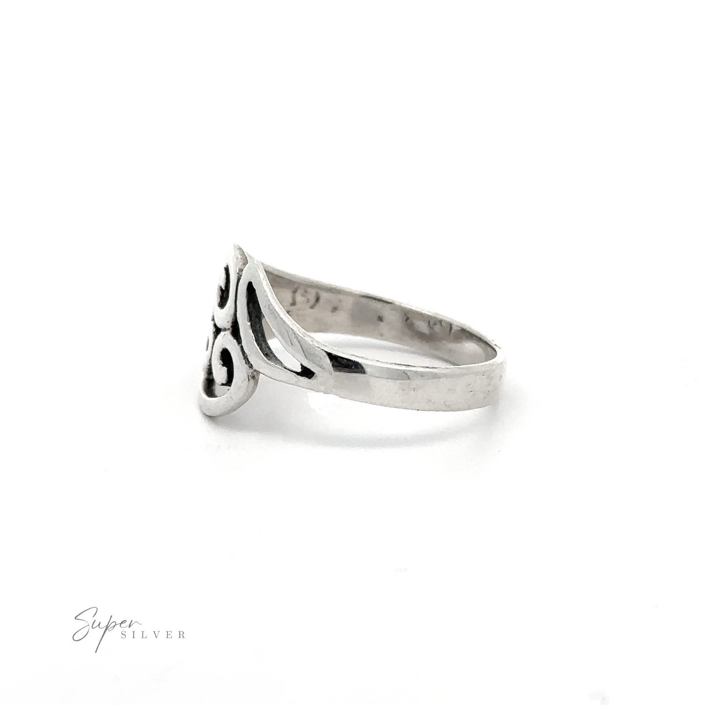 
                  
                    This contemporary silver Swoopy and Spiral Ring exudes boho charm with its intricate design.
                  
                