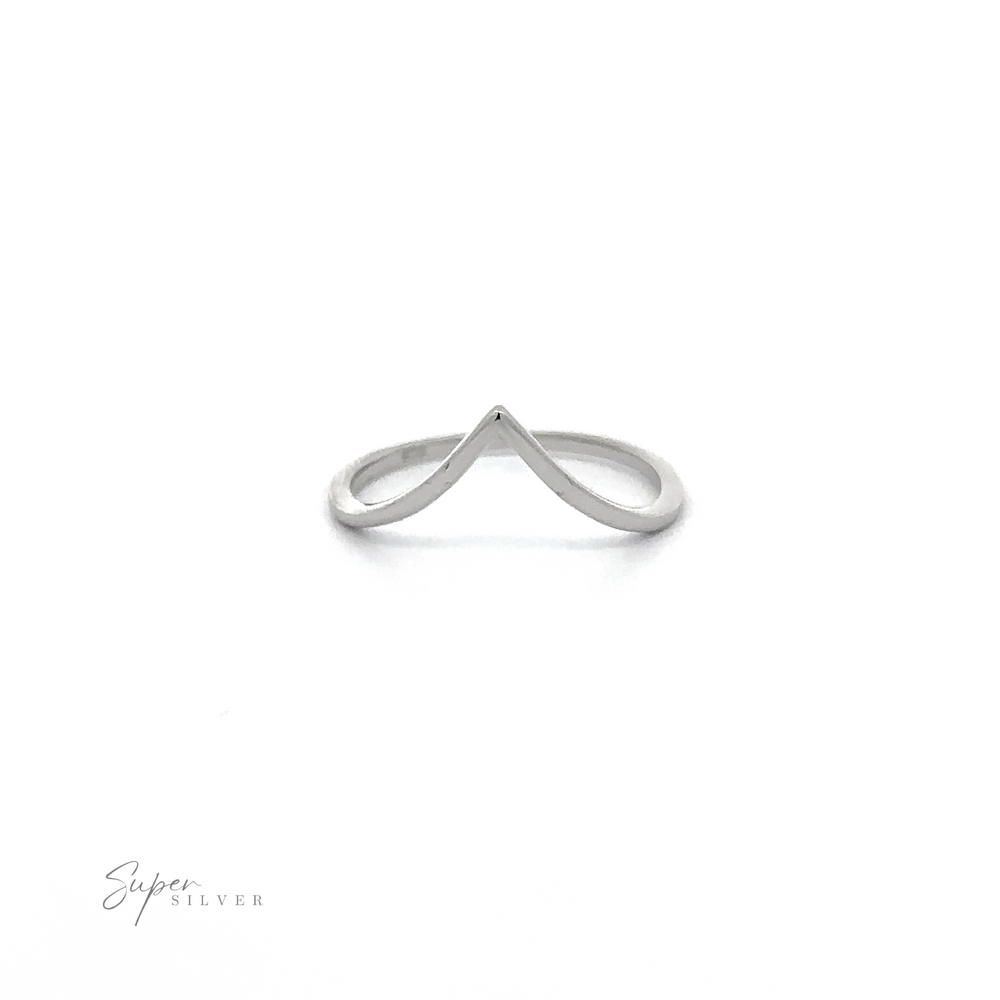 A Delicate Chevron Ring with a high polish finish.