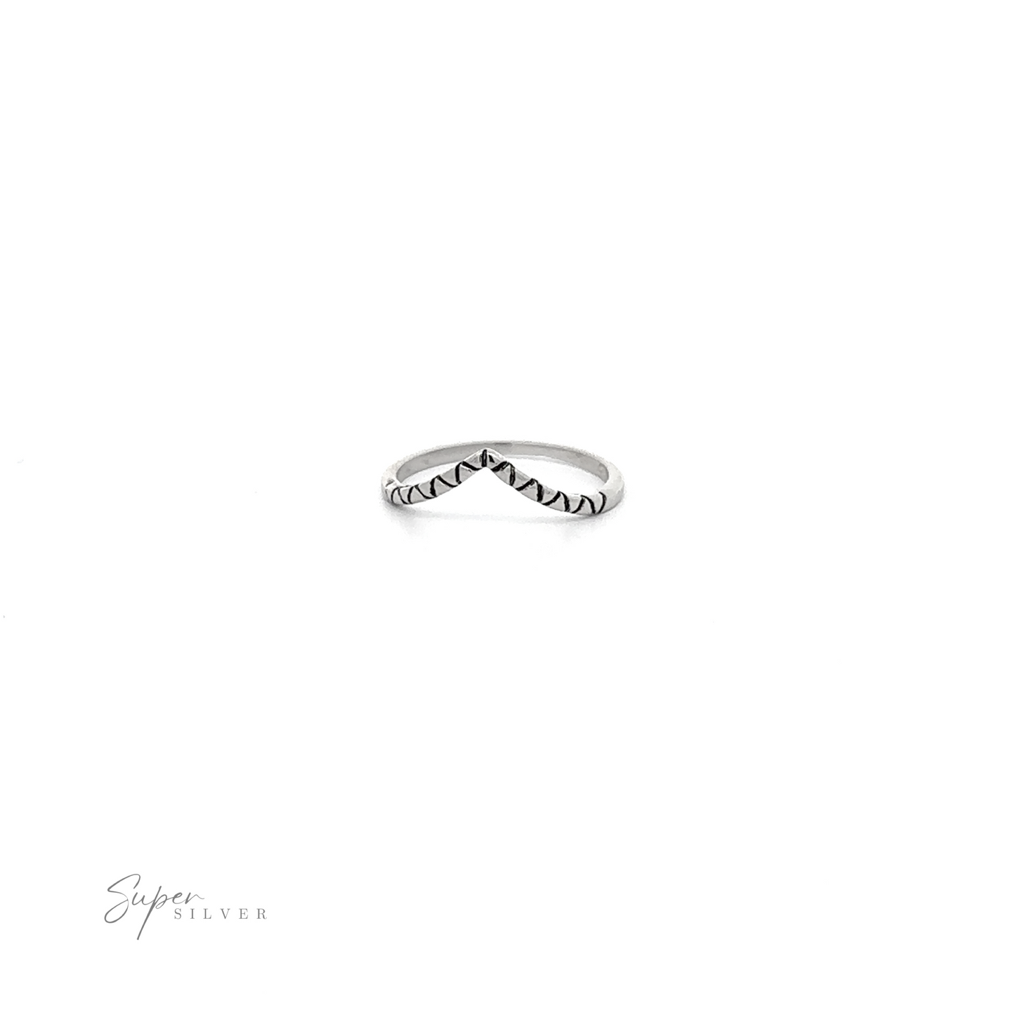 
                  
                    A Patterned Chevron Ring with black diamonds on a white background.
                  
                
