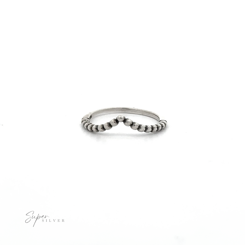 
                  
                    A sterling silver Beaded Chevron Ring with a beads design.
                  
                