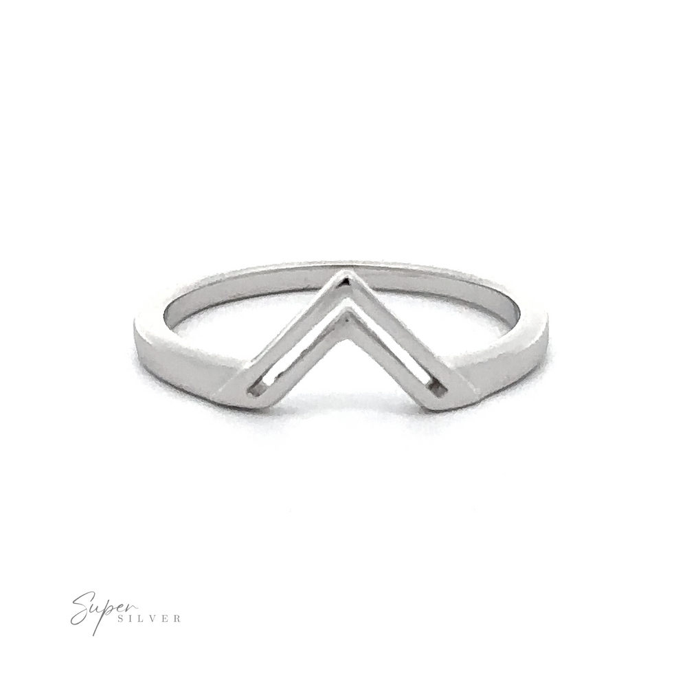 A silver Unique "V" Shaped Ring with a minimalist look.