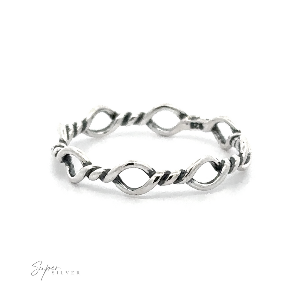 A Rope Ring with an intricate design and high polish finish.