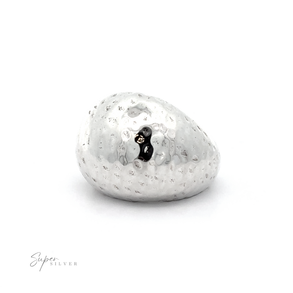 
                  
                    A bold Statement Hammered Ring, featuring a silver hammered band with a striking black dot.
                  
                
