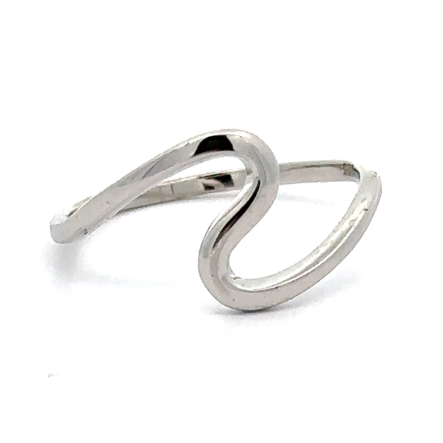 
                  
                    A Sterling Silver Simple Wave Ring with a curved shape.
                  
                