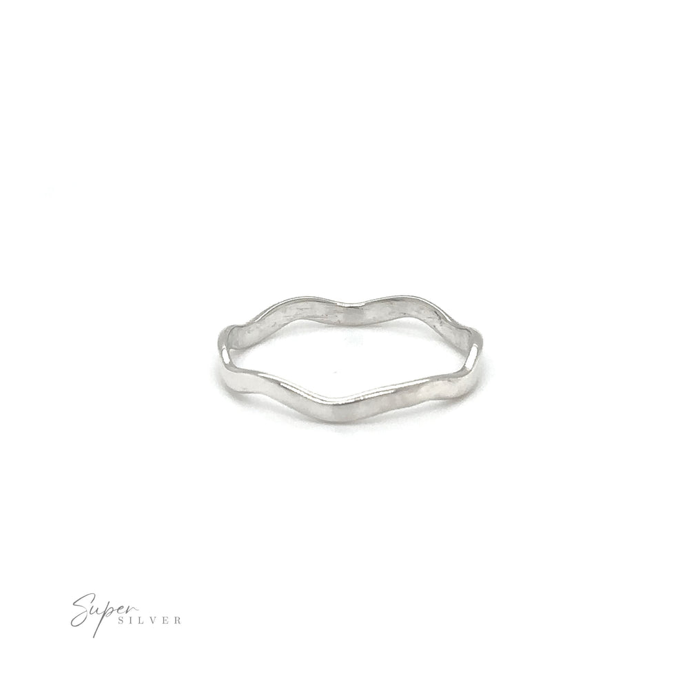 A timeless and versatile Wavy Silver Band with a minimalist style and simple wavy band.