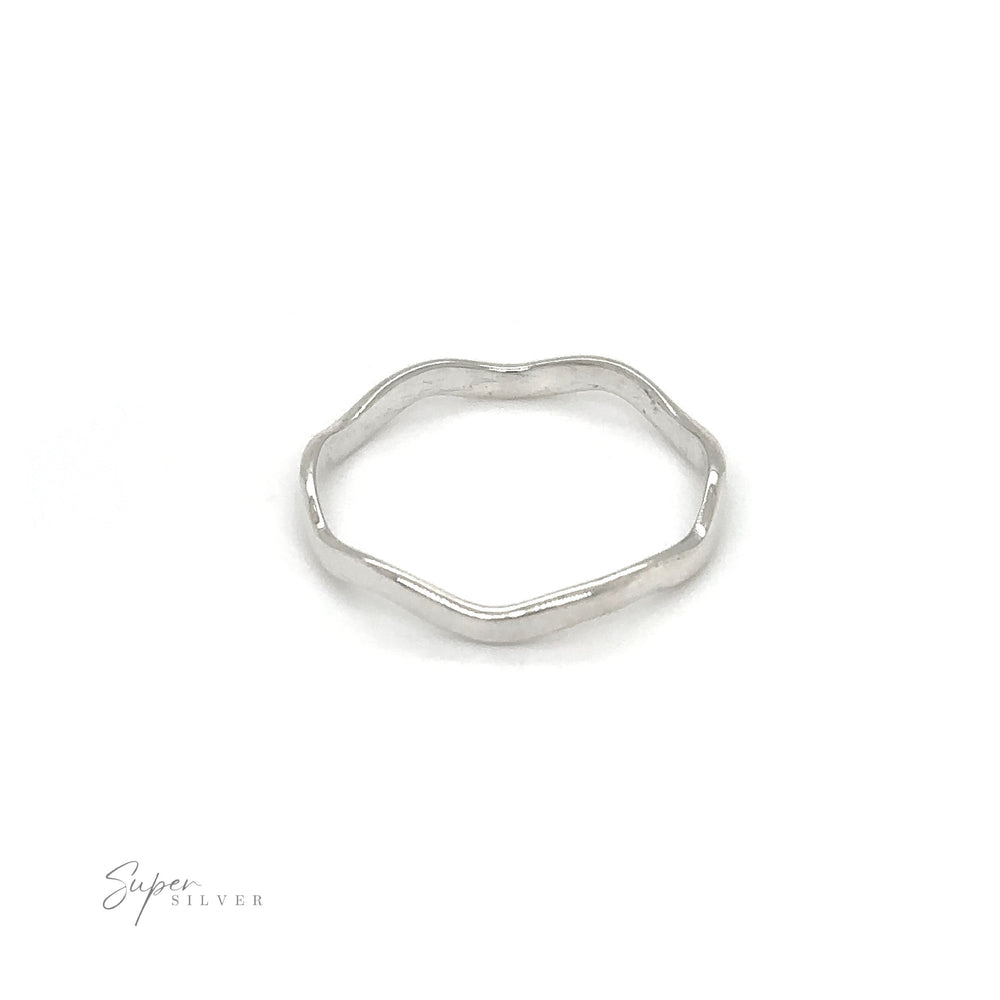 
                  
                    A minimalist style wavy silver band with a simple wavy band.
                  
                