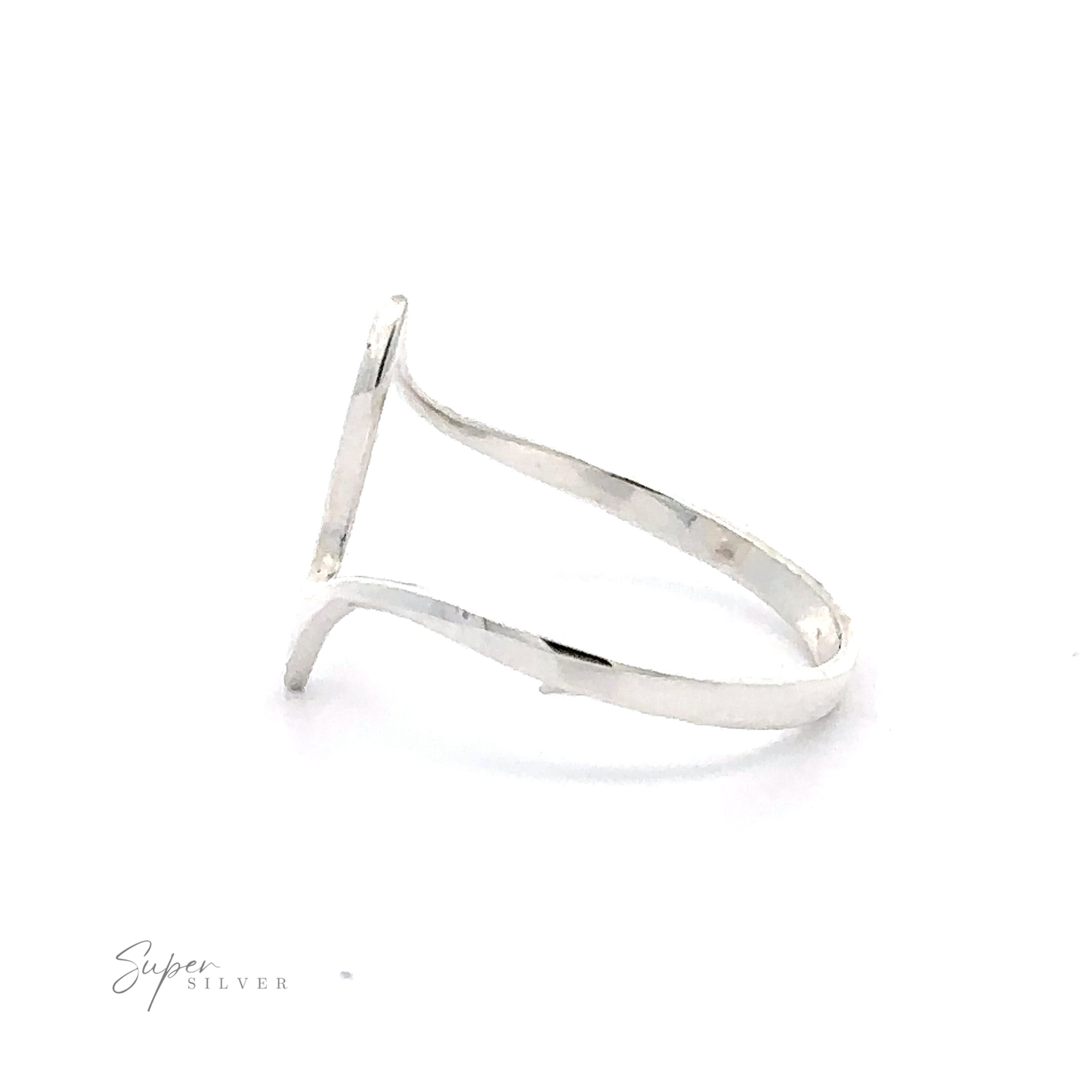 
                  
                    Thin Silver Wavy Freeform ring crafted from .925 Sterling Silver on a white background with the logo "super silver" at the bottom right.
                  
                
