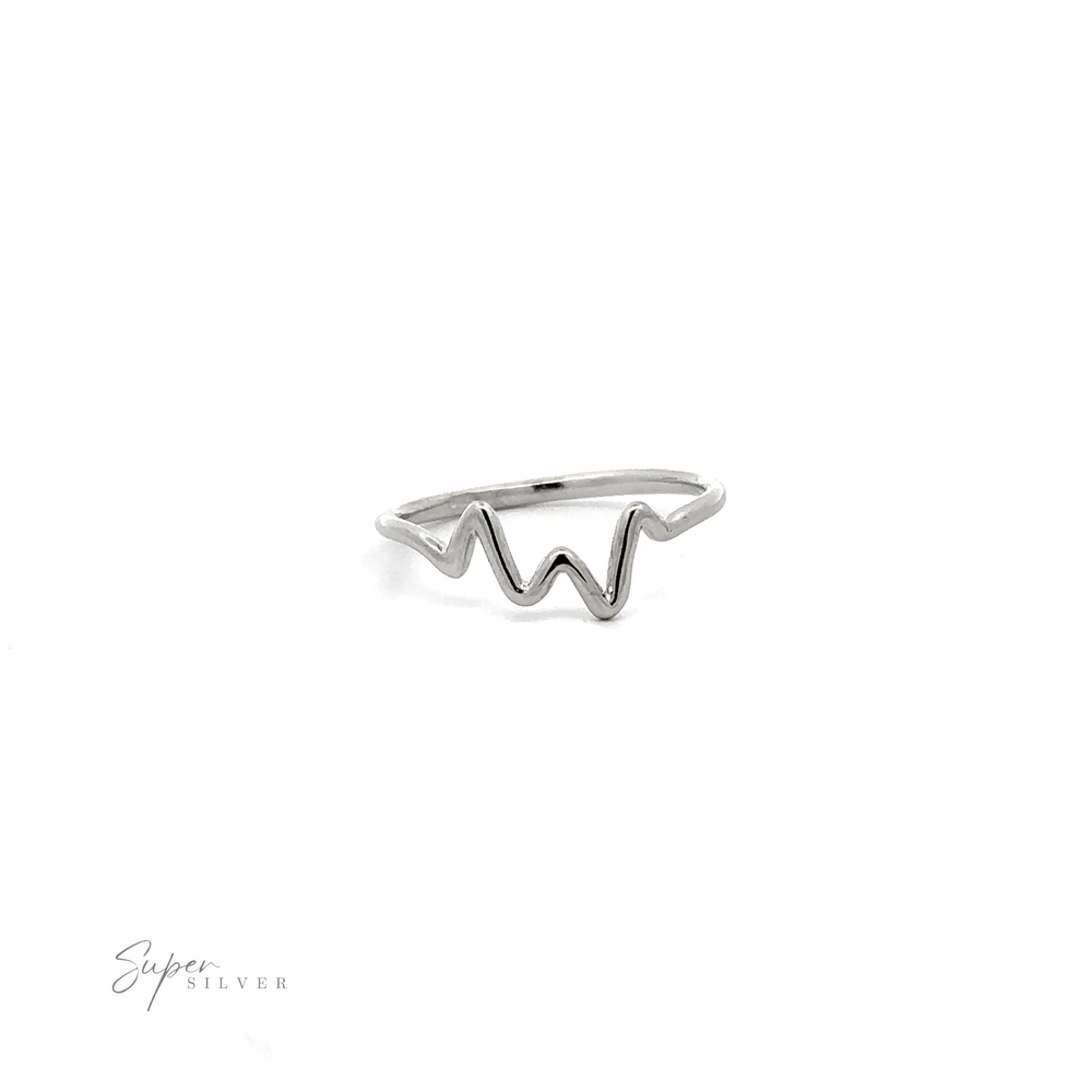 
                  
                    A Silver Zig-Zag Ring with a wave design on it.
                  
                