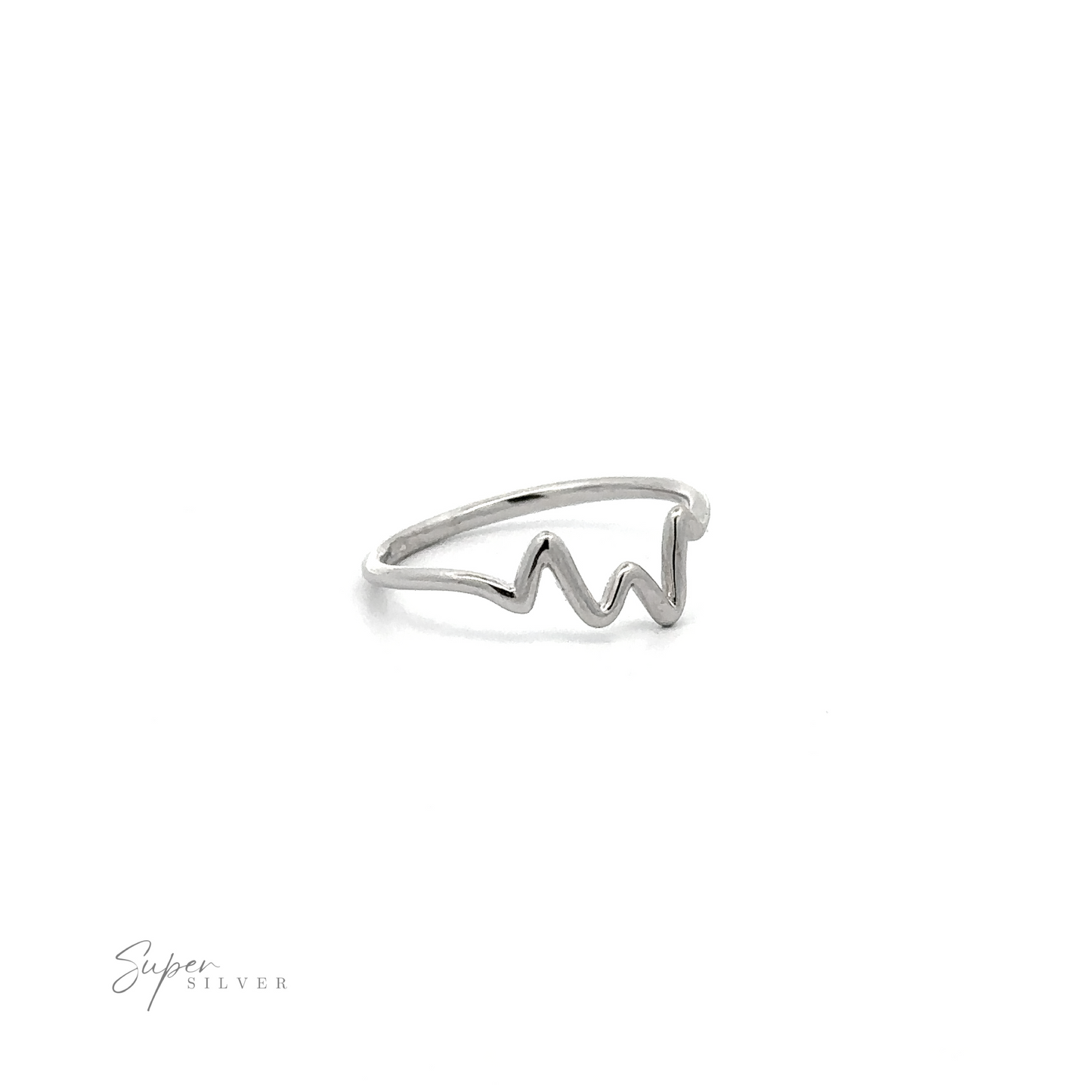 
                  
                    A Silver Zig-Zag Ring with a heart on it.
                  
                