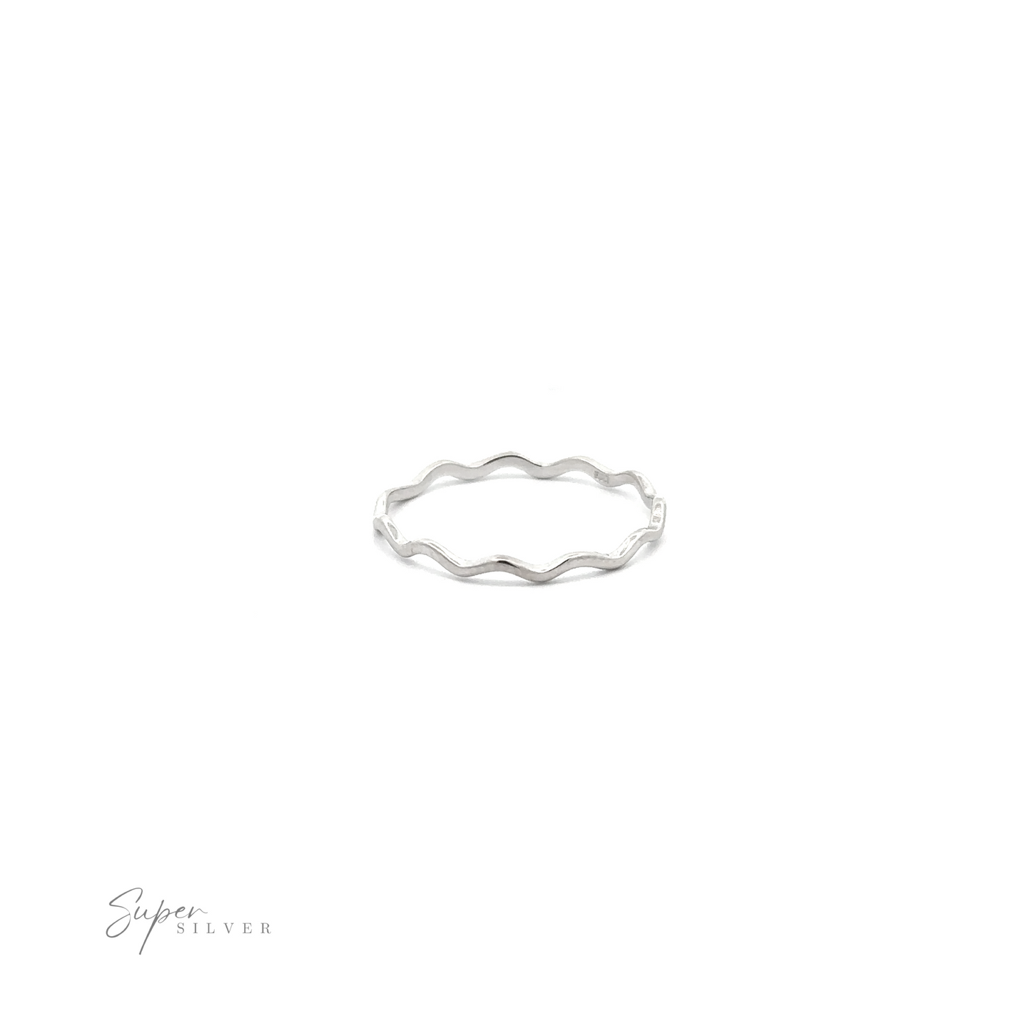 
                  
                    A Sterling Silver Wavy Band with a wavy pattern.
                  
                