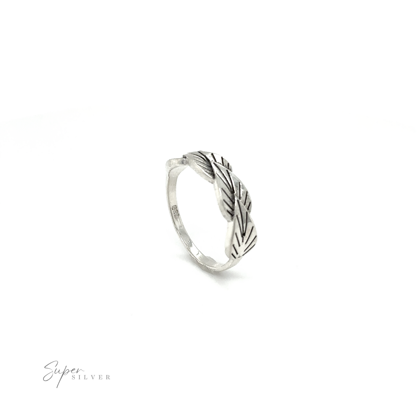 A stunning Super Silver Leaves Ring adorned with a graceful leaf design, perfect for nature enthusiasts seeking an elegant accessory.