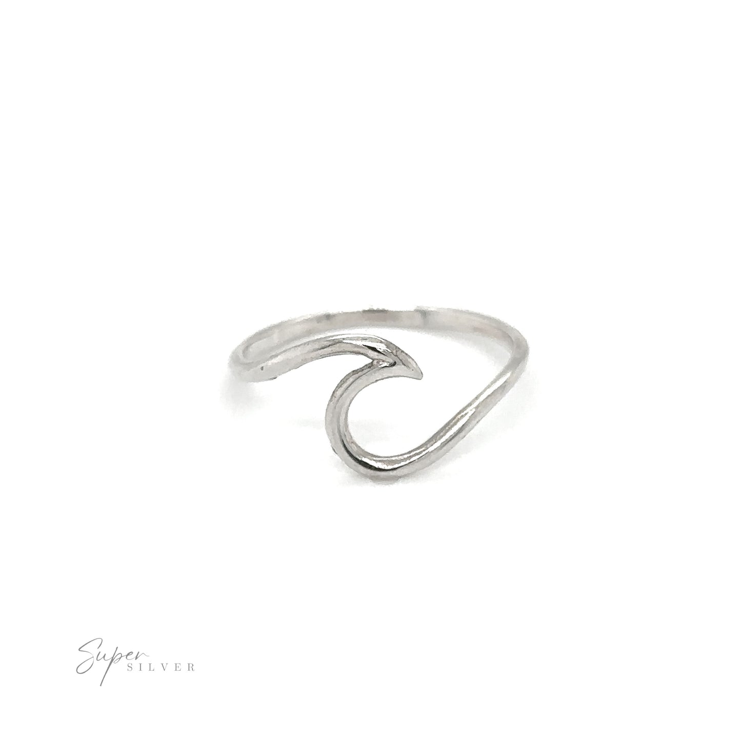 
                  
                    A Smooth Crashing Wire Wave Ring with a wave design on it.
                  
                