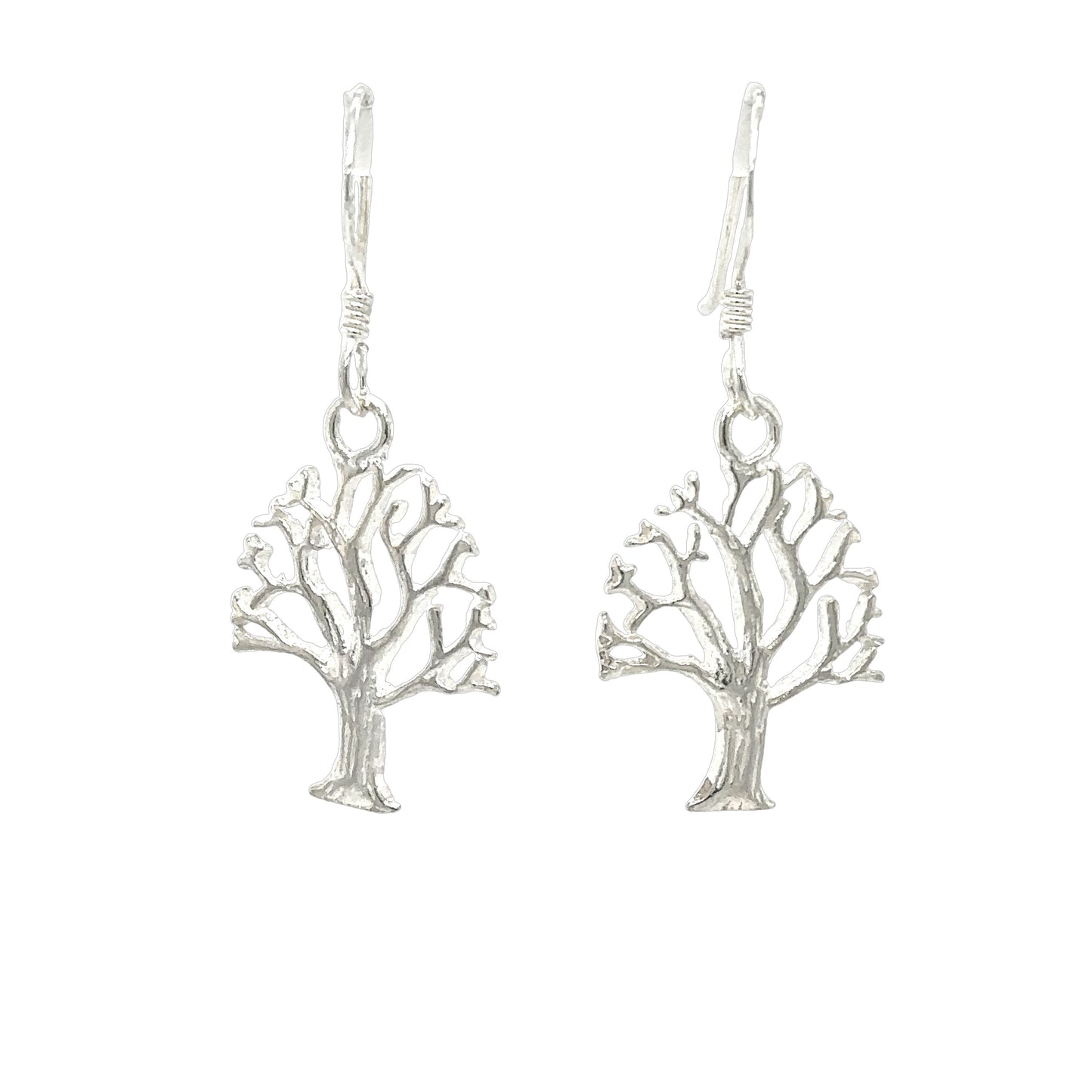 Super Silver's Tree Of Life Earrings on a white background.