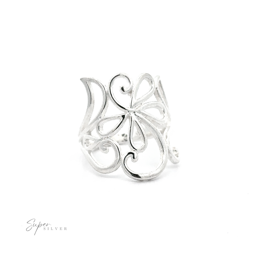 
                  
                    A Flower and Vine Ring with a freestyle swirl design.
                  
                