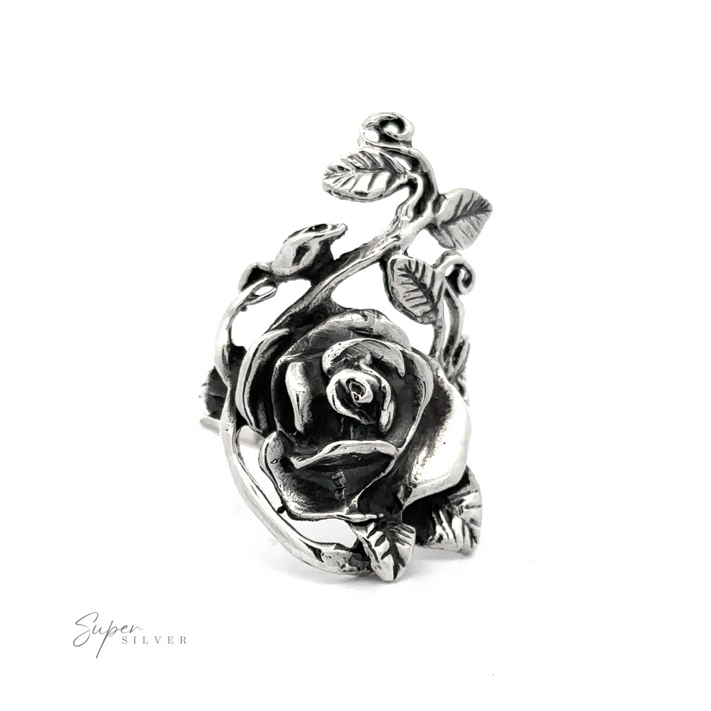 
                  
                    Striking Rose and Vine Ring on a white background.
                  
                