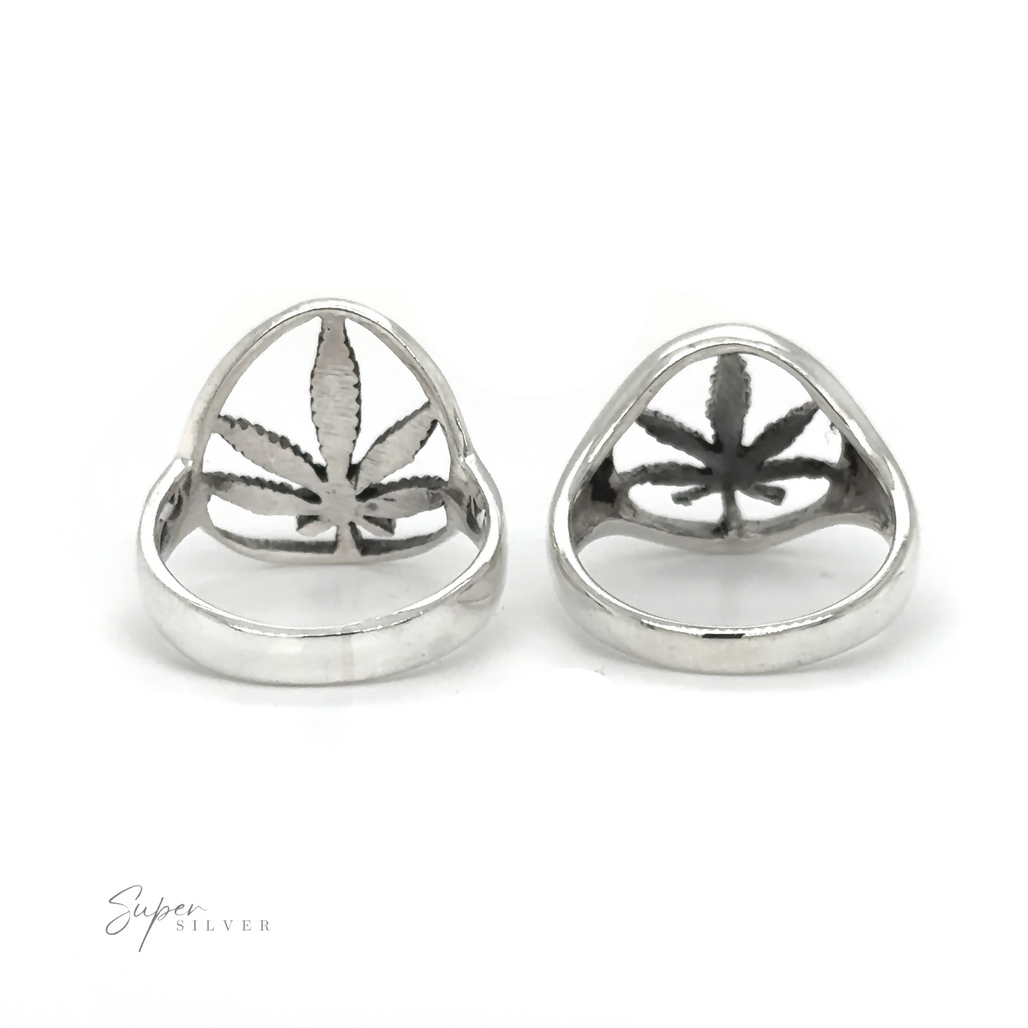 
                  
                    Embrace the vibrant stoner vibes of the flower power era with our exquisite Outlined Mary Jane Leaf Rings. Crafted from silver, this unique piece features two beautifully designed rings adorned with marijuana leaves.
                  
                