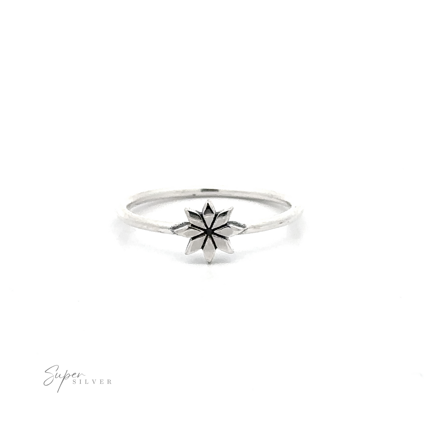 A Geometric Flower Ring with a star-shaped design displayed on a white background.