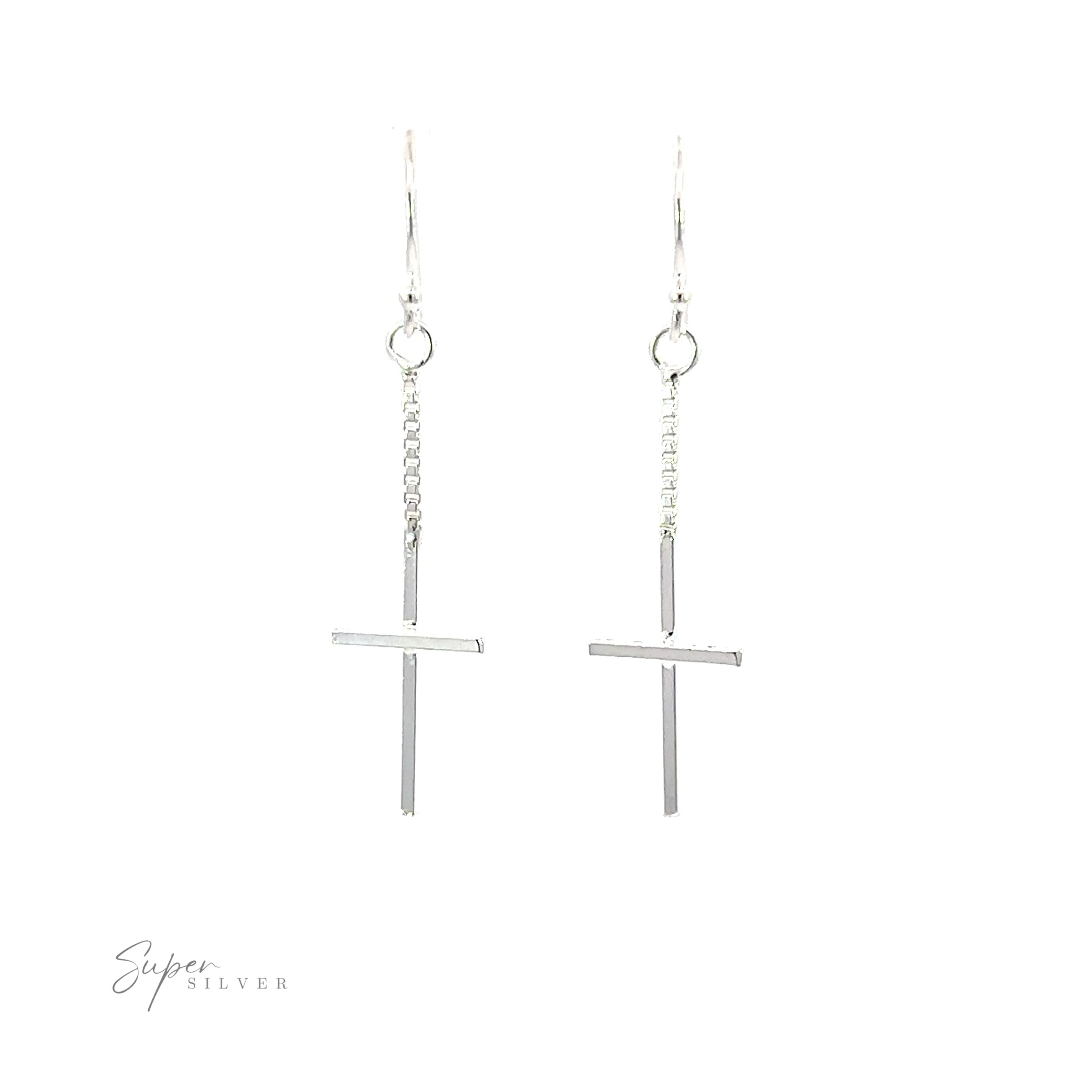 Sterling Silver high quality Cross Earrings