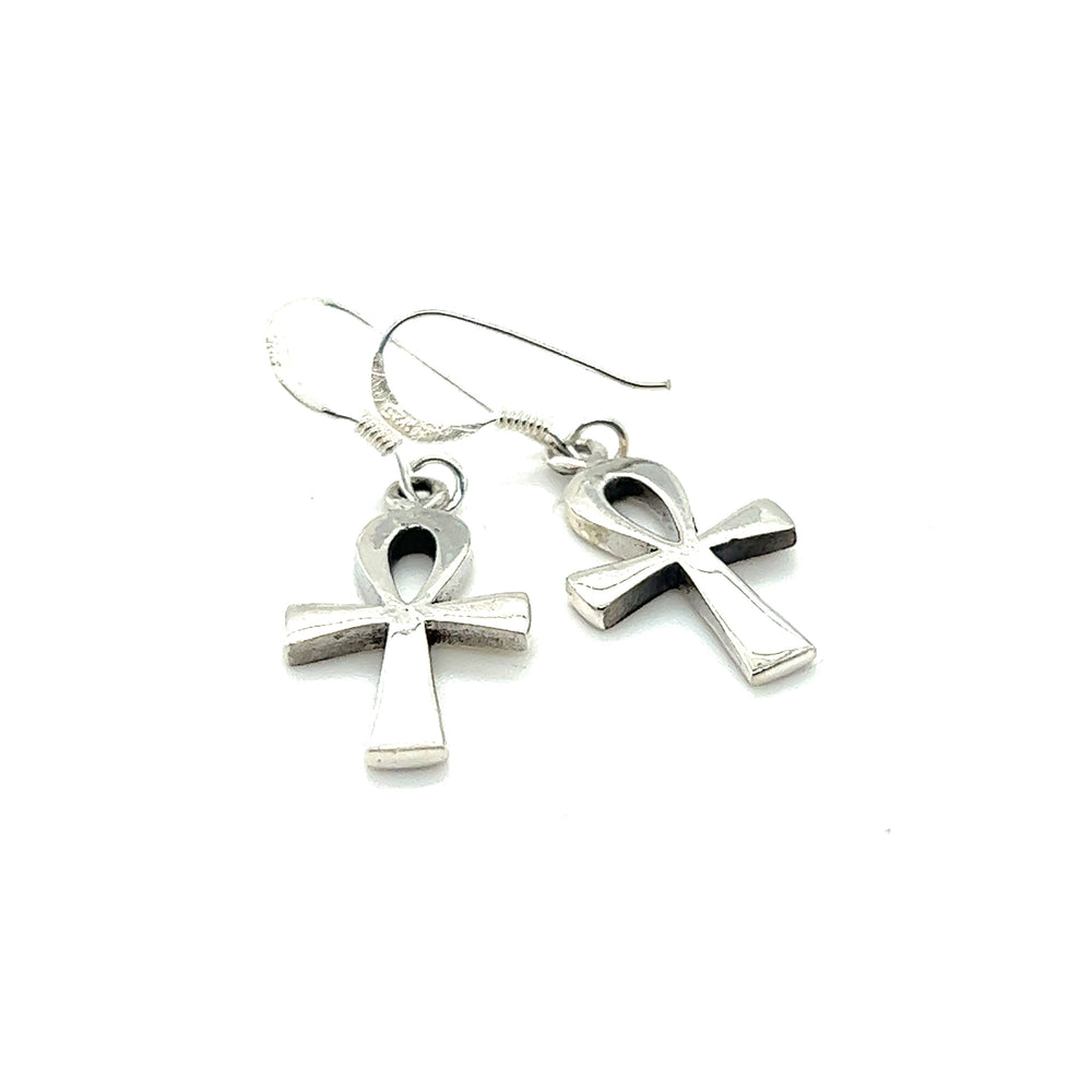 
                  
                    Simple Ankh earrings by Super Silver.
                  
                