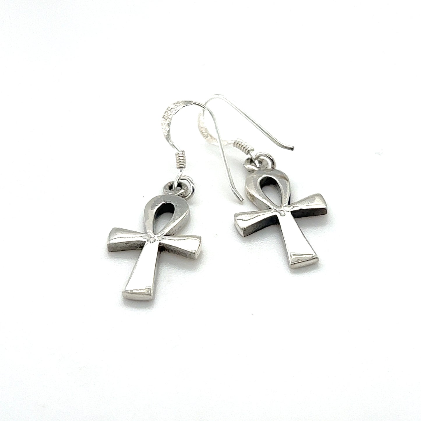 
                  
                    Simple Ankh earrings in sterling silver by Super Silver.
                  
                