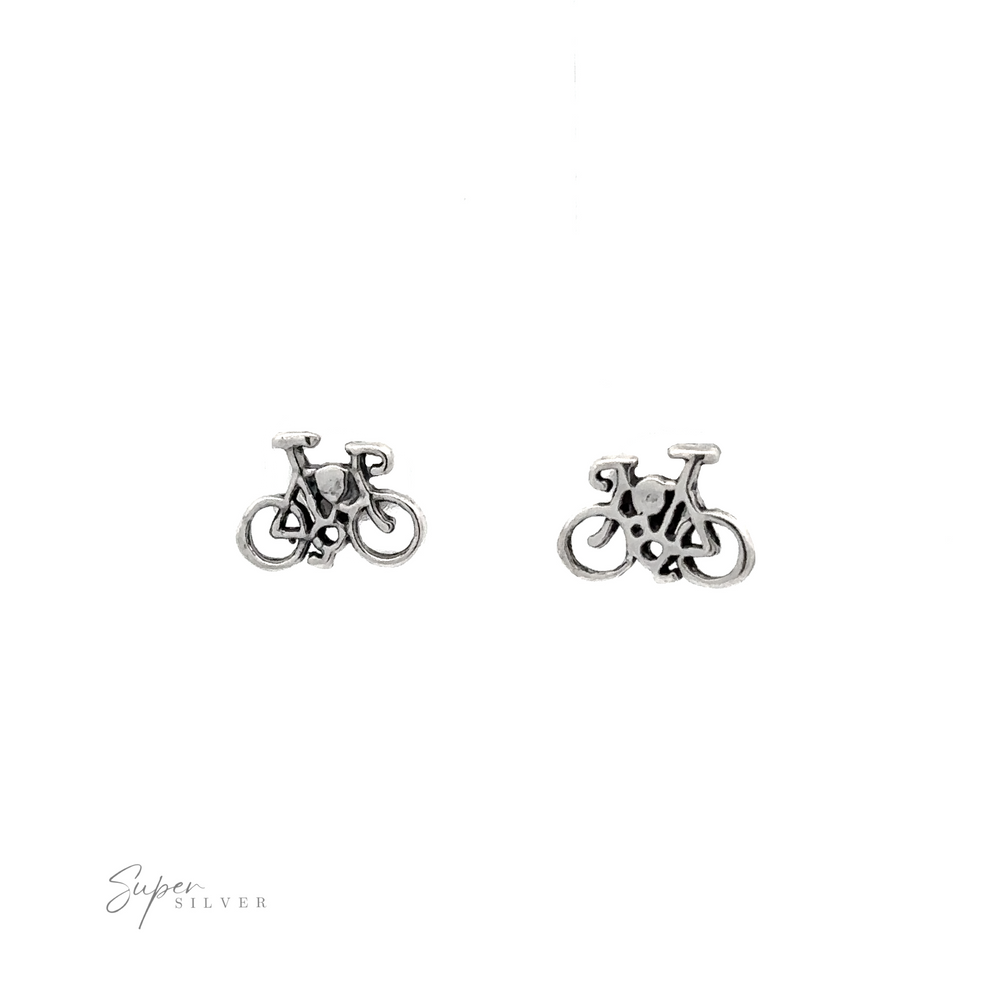 Minimalist Bicycle Studs, .925 Sterling Silver earrings for those with a sense of adventure.