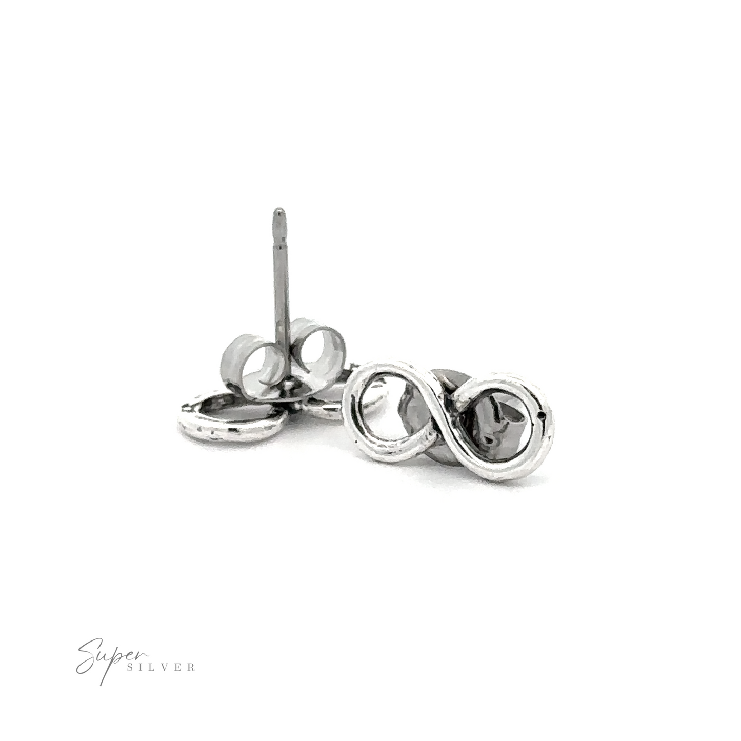 A minimalist pair of Infinity Sign Studs with an infinity symbol.