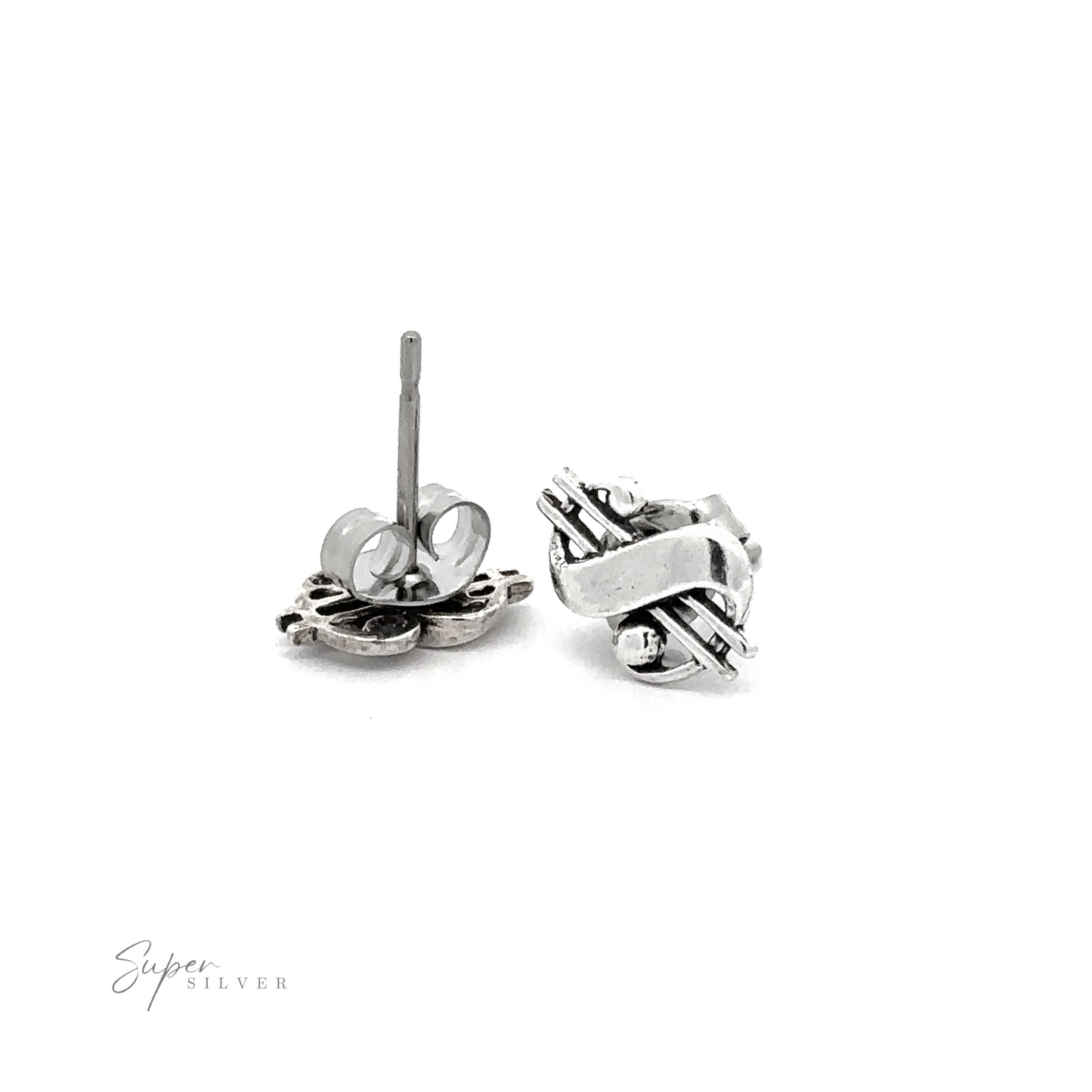 A pair of .925 Sterling Silver Dollar Sign Studs featuring dollar sign studs on a white background.