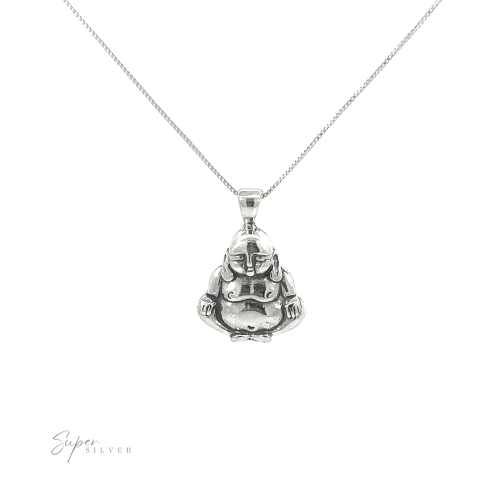 
                  
                    A .925 Sterling Silver Buddha Pendant on a chain.
                  
                
