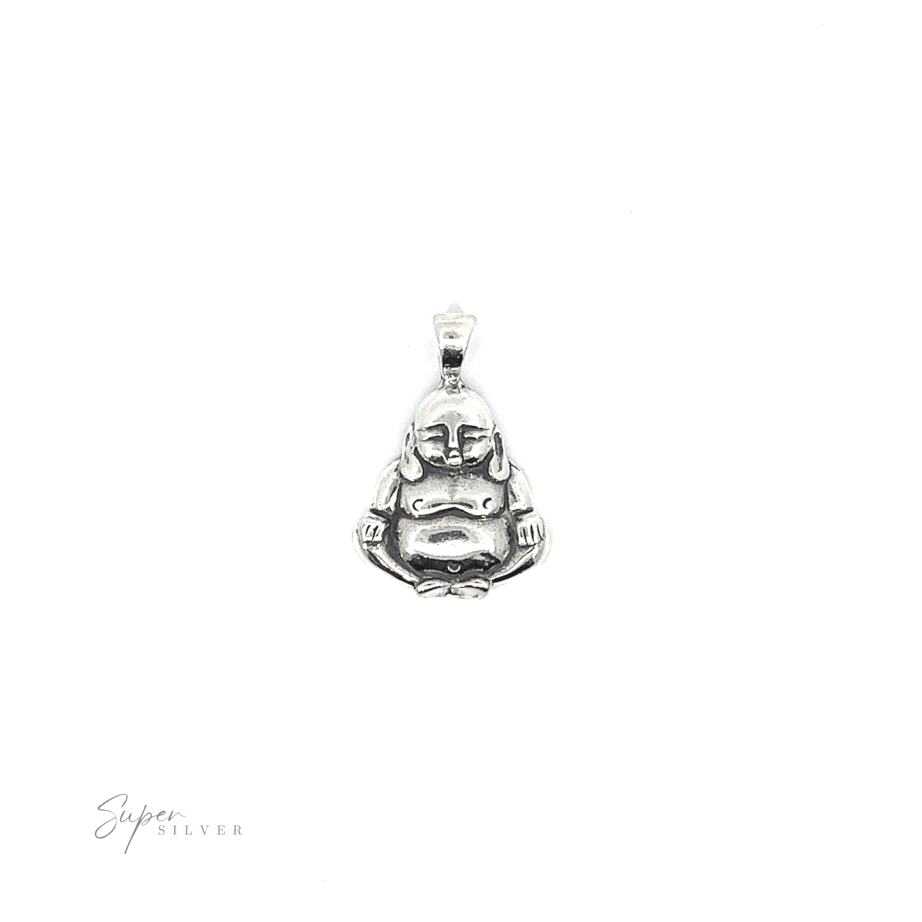 A .925 Sterling Silver Buddha Pendant on a white background.