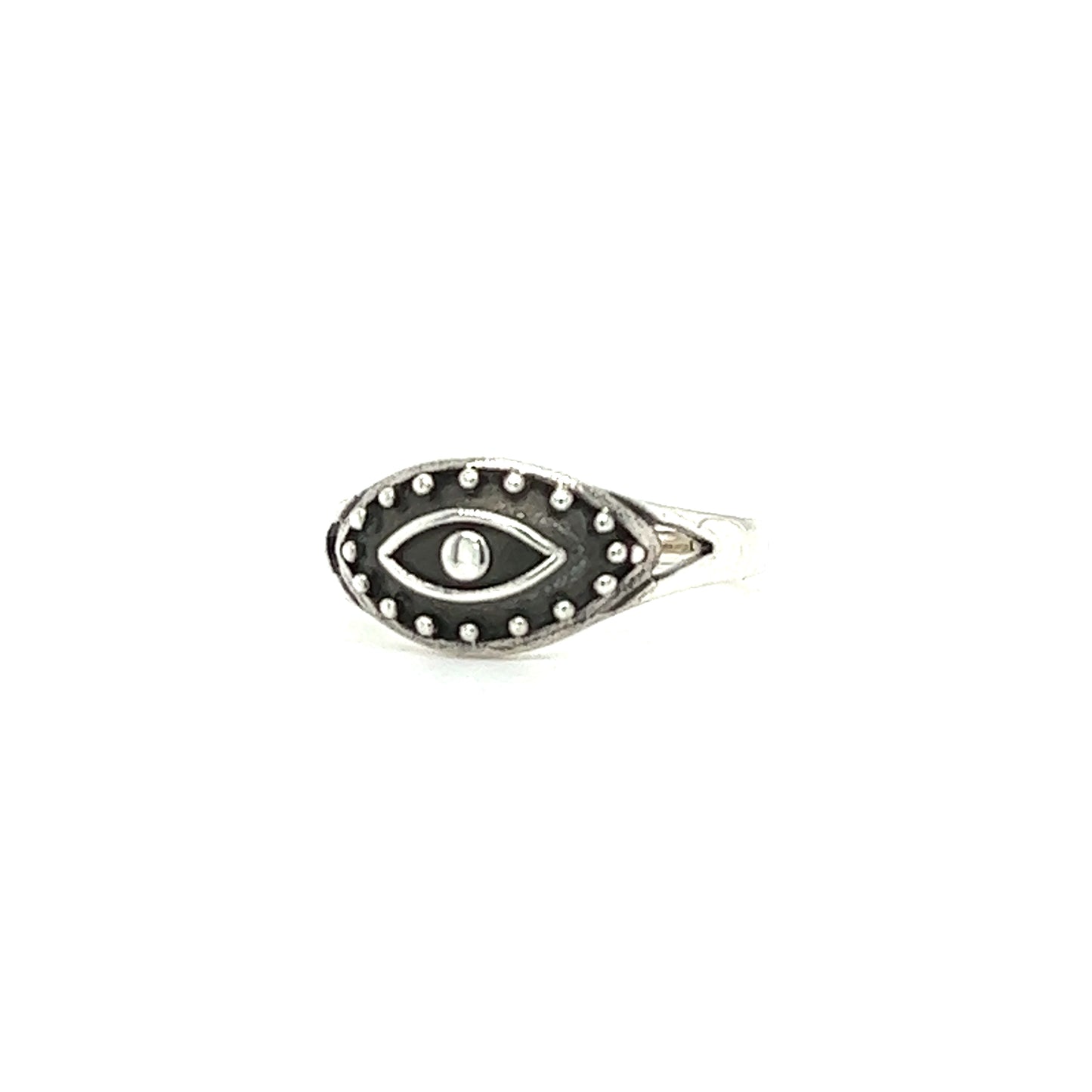 
                  
                    A modern Dotted Eye Ring with an evil eye on it.
                  
                