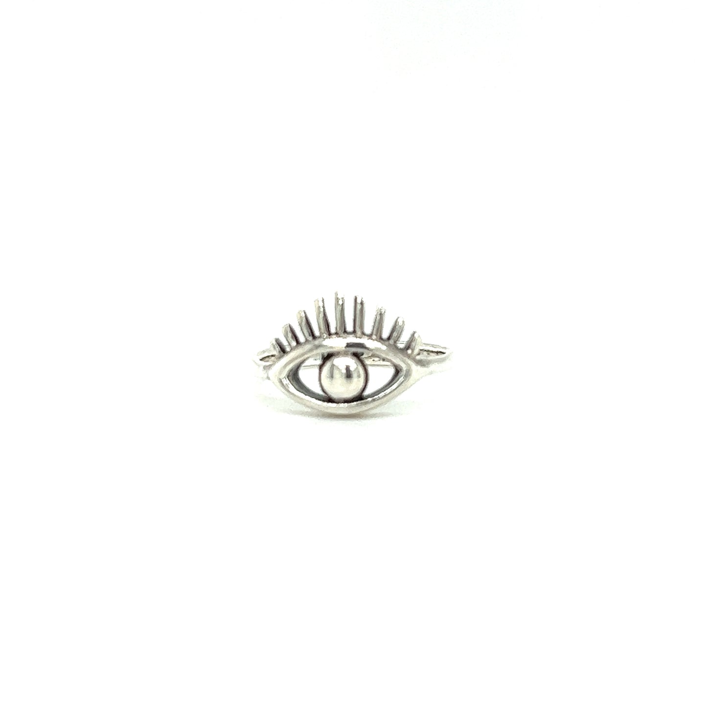 A modern and minimalist Modern Evil Eye Ring on a white background.