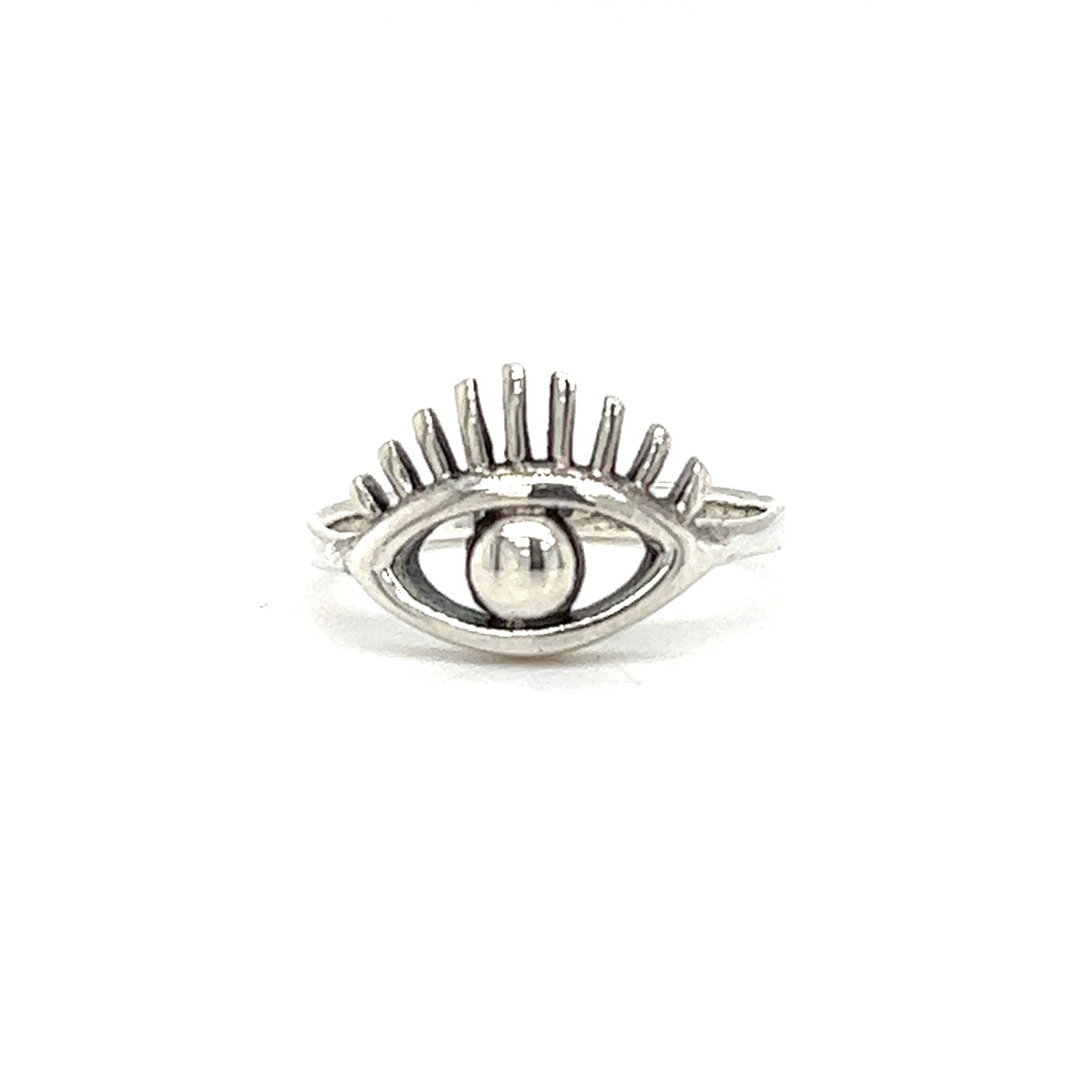 
                  
                    A modern evil eye ring adorned with an evil eye.
                  
                