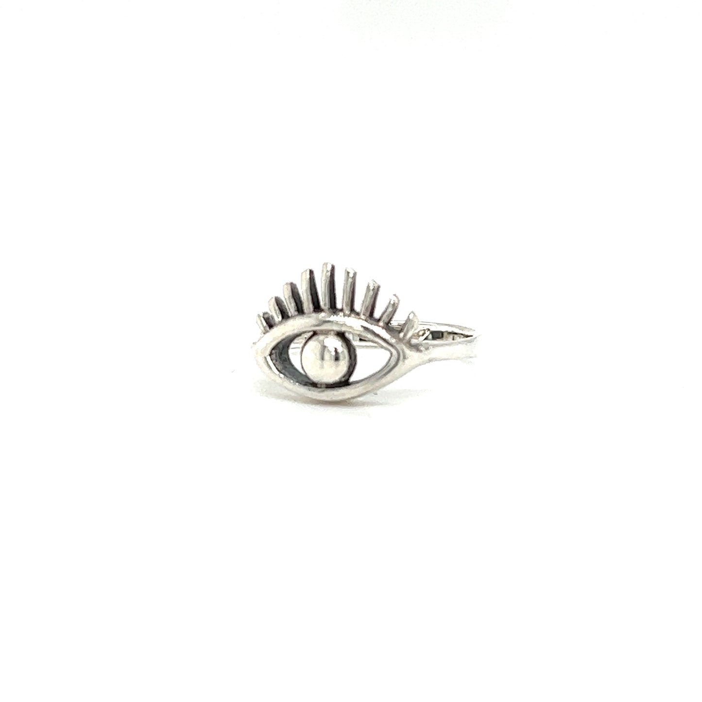 
                  
                    A minimalist sterling silver Modern Evil Eye Ring featuring an evil eye.
                  
                