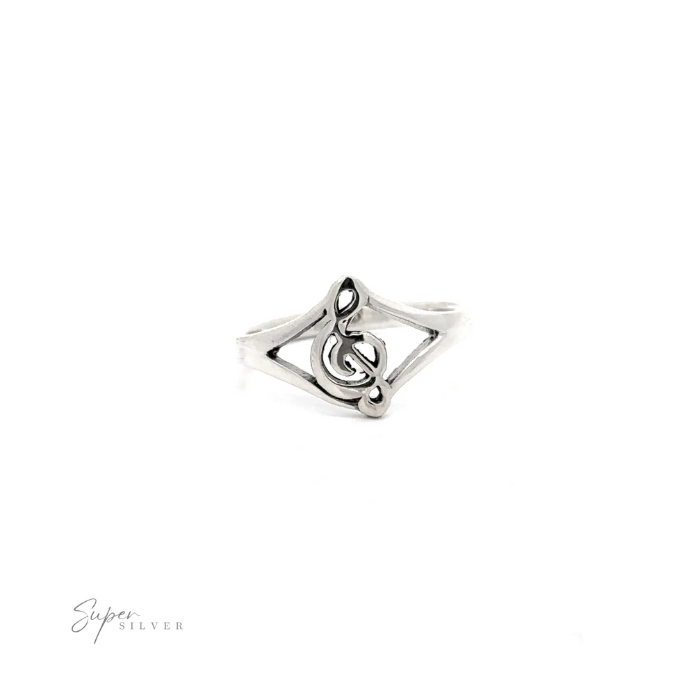 A Treble Clef Split Shank Ring, perfect for a musical person.